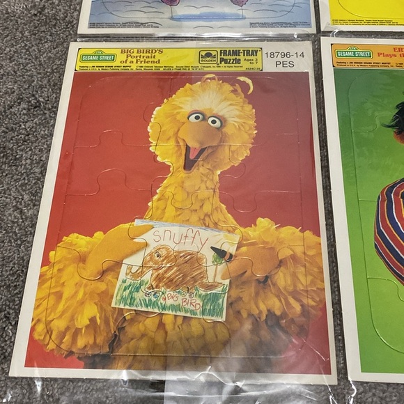 Vintage Set Sesame Street Golden Puzzles Bert Ernie Big Bird Cookie Monster 80’s - Picture 6 of 9